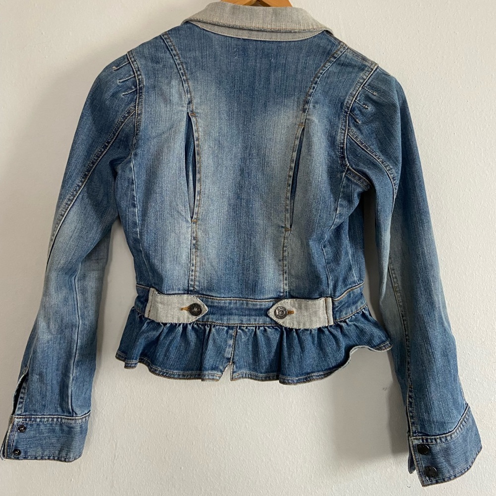 DKNY ruffle denim jacket - Picture 5 of 6